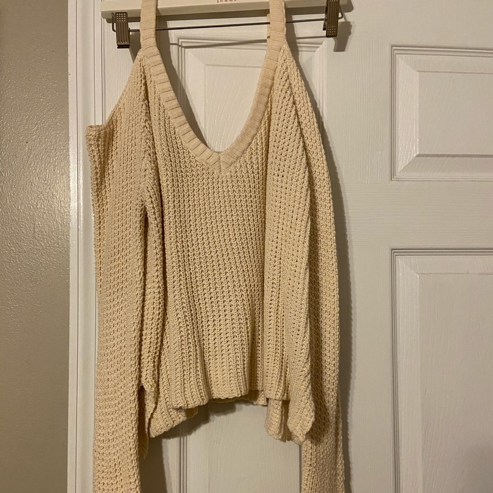 Open shoulder sweater